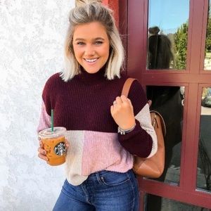 🍂Splicing Block Color Long Sleeve